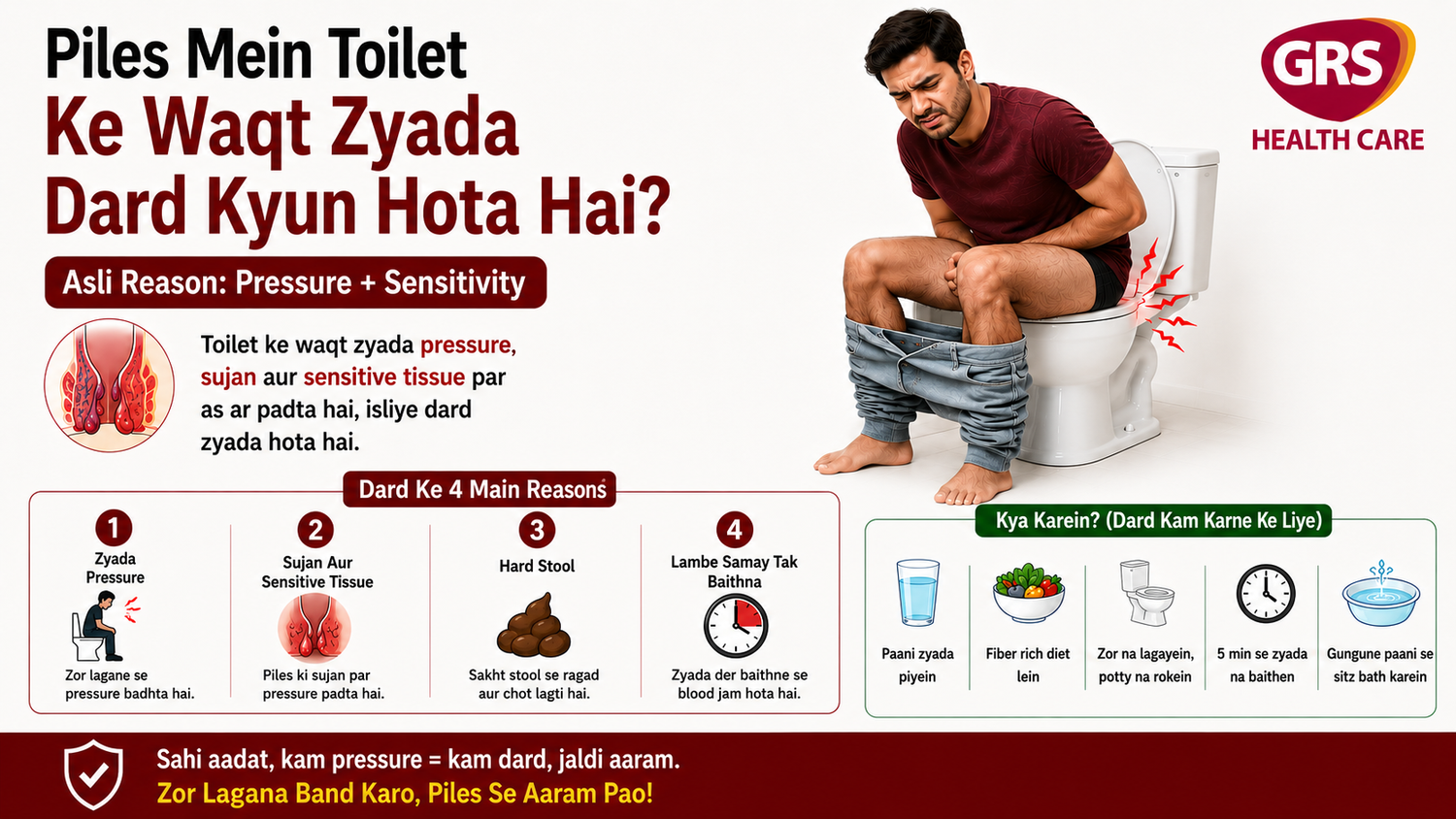 Piles Mein Toilet Ke Waqt Zyada Dard Kyun Hota Hai? Iska Asli Reason Samajhiye