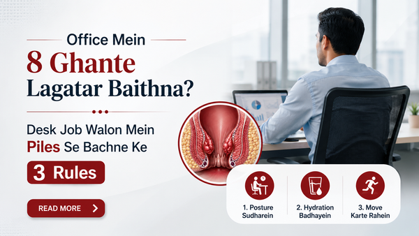 Office Mein 8 Ghante Lagatar Baithna? Desk Job Walon Mein Piles Se Bachne Ke 3 Rules